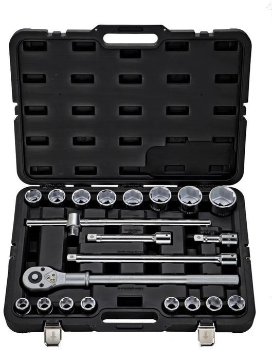 Heavy Duty3/4"dr Metric Socket 21pc Jumbo Set 6PT Sockets Ratchet Quick Release