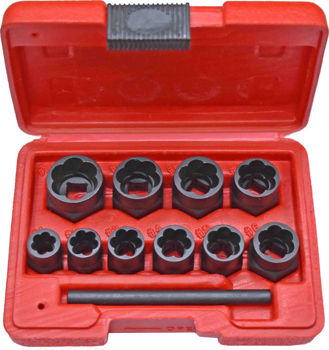 Force pro 11 Pcs of PK Tool 3/8Dr Low Profile Spiral Twist Extractor Socket Set