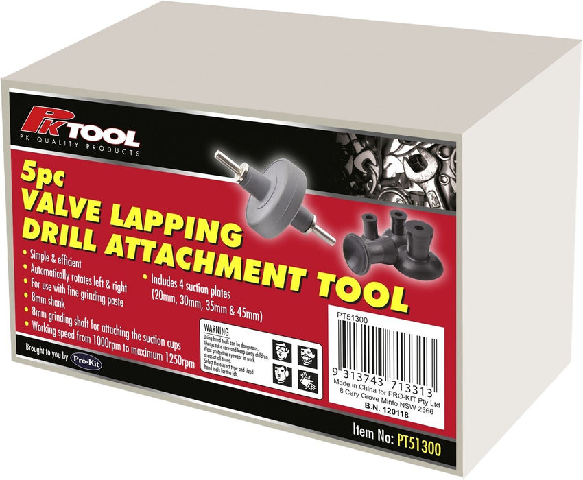 Force pro Shank Valve Lapping Tool Attachment + 4 Suction Plates 20 30 35 40mm