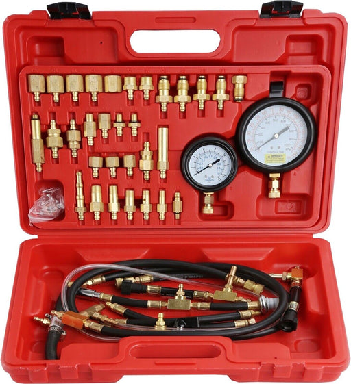 Force pro41Pc Master Fuel Injection Pressure Tester Set Petrol Engine Twin Gauge - FISHER DISCOUNT