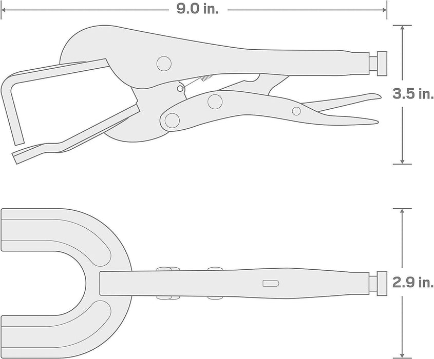 9'' (230mm) Heavy Duty U Shape Jaw Clamps Welding Locking Clamp Mig Tools Plier