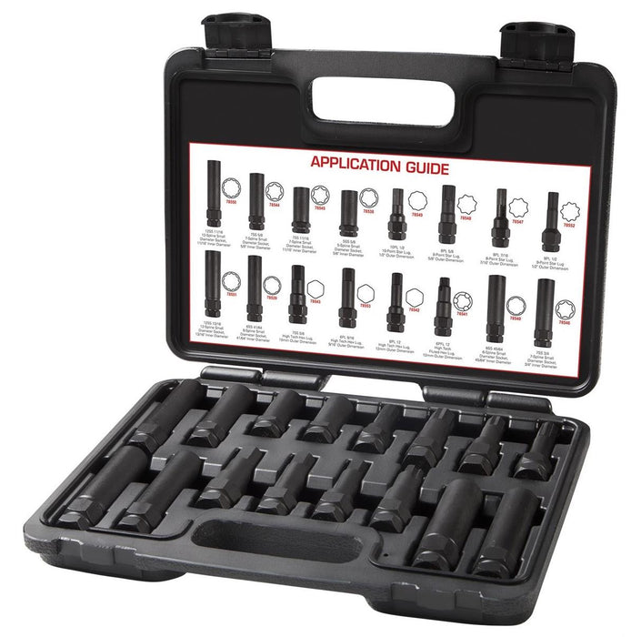 Force pro 16pc Universal Locking Lug Nut Master Key Set Wheel Lock Removal kit