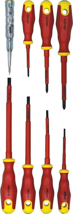 Force pro 8pc INSULATED ELECTRIC CAR SCREWDRIVER SET with CIRCUIT TESTER