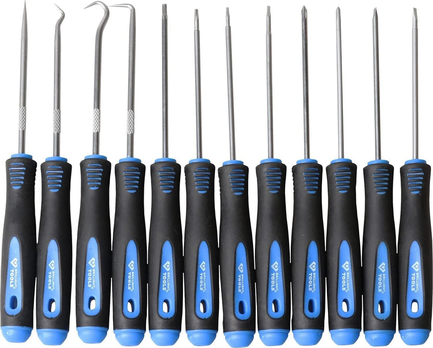 Force pro 12pc Pick And Hook Set Plus Precision Screwdriver Torx Flat & Phillips - FISHER DISCOUNT