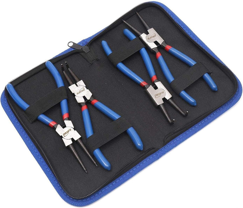 4x 9" Circlip Pliers Set Internal External Bent Straight Snap Ring Remove Tool