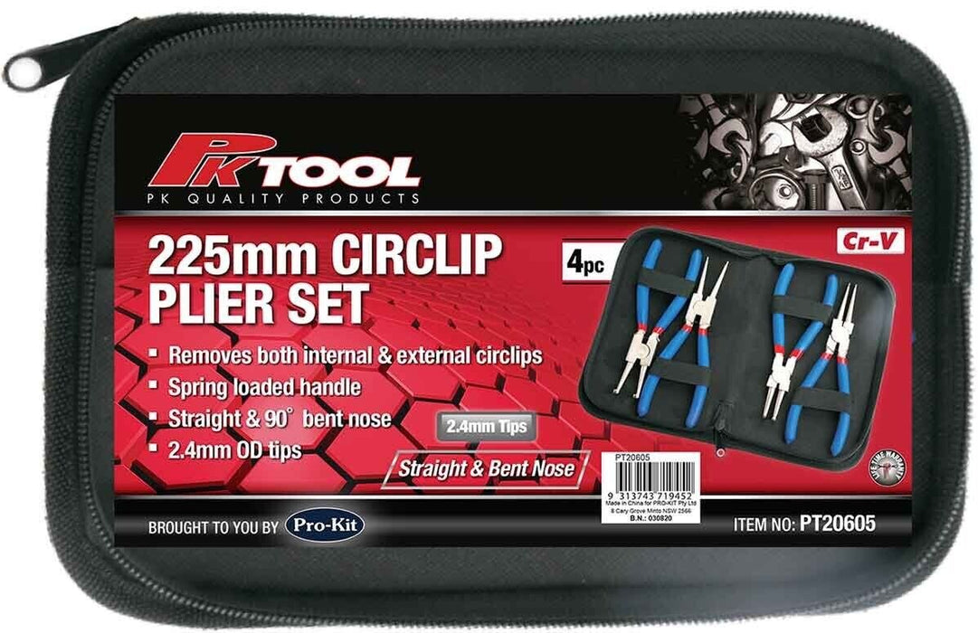 4x 9" Circlip Pliers Set Internal External Bent Straight Snap Ring Remove Tool