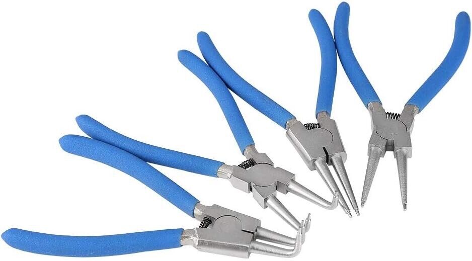 4x 9" Circlip Pliers Set Internal External Bent Straight Snap Ring Remove Tool