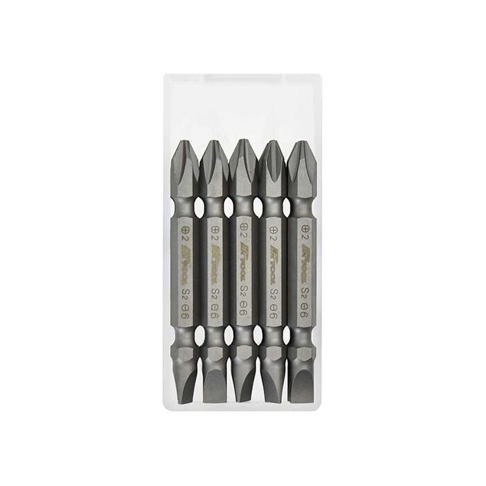 PK Tools Screwdriver Bits Phillips Flat Double Ended 10pc 1/4" Hex 65mm