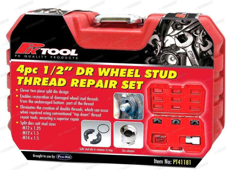 PK Tool Thread Repair Tool Set - Wheel Stud 1/2" Two Piece Die M12x1.5 & M14x1.5