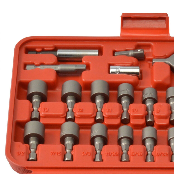 122pc 1/4” HEX DR COMBINATION SCREWDRIVER BITS SET with 100mm (4”) BIT HANDLE