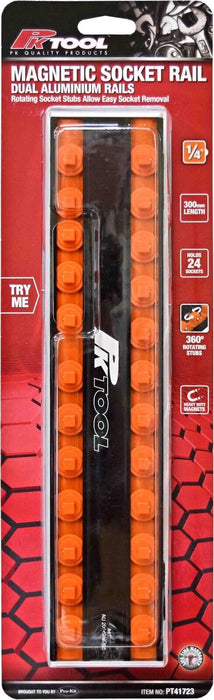 Force pro 1/4 3/8 1/2" Dr. ABS 360º DUAL MAGNETIC ALUMINIUM RAIL Tray Short Deep