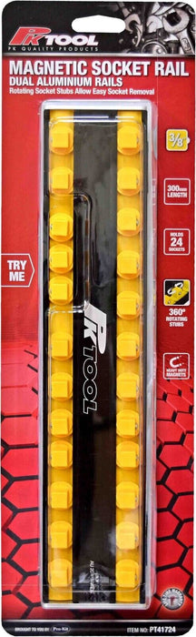 Force pro 1/4 3/8 1/2" Dr. ABS 360º DUAL MAGNETIC ALUMINIUM RAIL Tray Short Deep