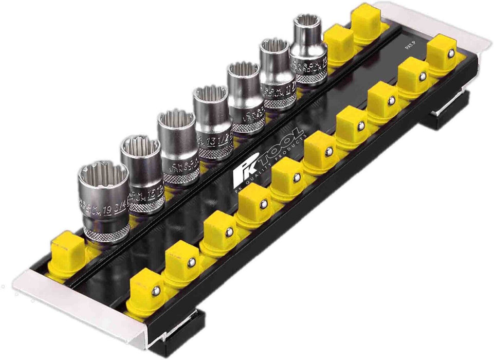 Force pro 1/4 3/8 1/2" Dr. ABS 360º DUAL MAGNETIC ALUMINIUM RAIL Tray Short Deep