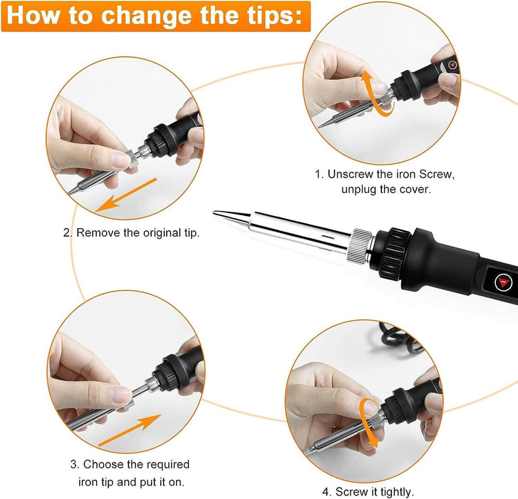 Temperature Electronic Iron Digital Temp Adjustment Soldering Iron Welding Tool