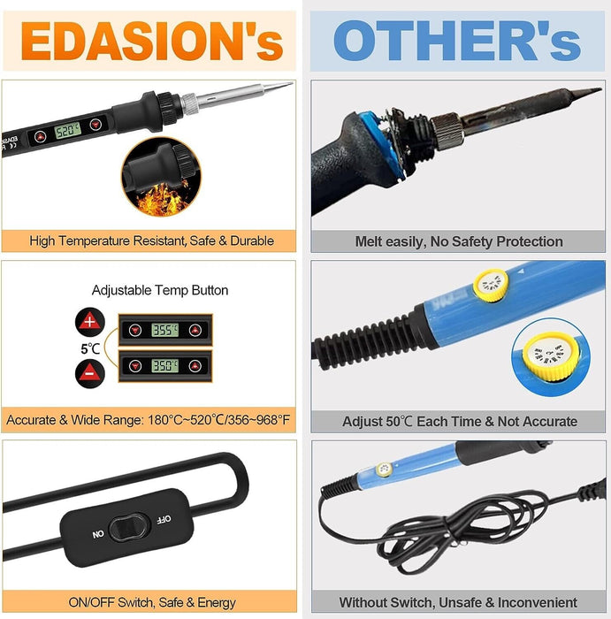 Temperature Electronic Iron Digital Temp Adjustment Soldering Iron Welding Tool