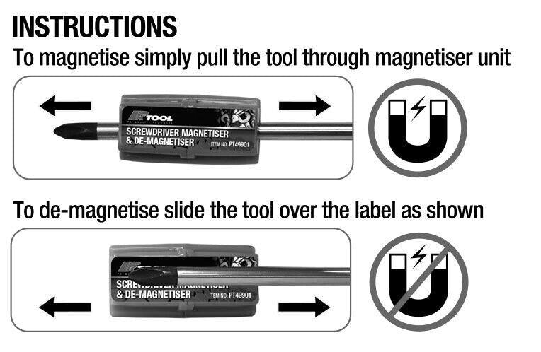 Force pro Screwdriver Magnetiser & De-Magnetiser - Positive & Negative