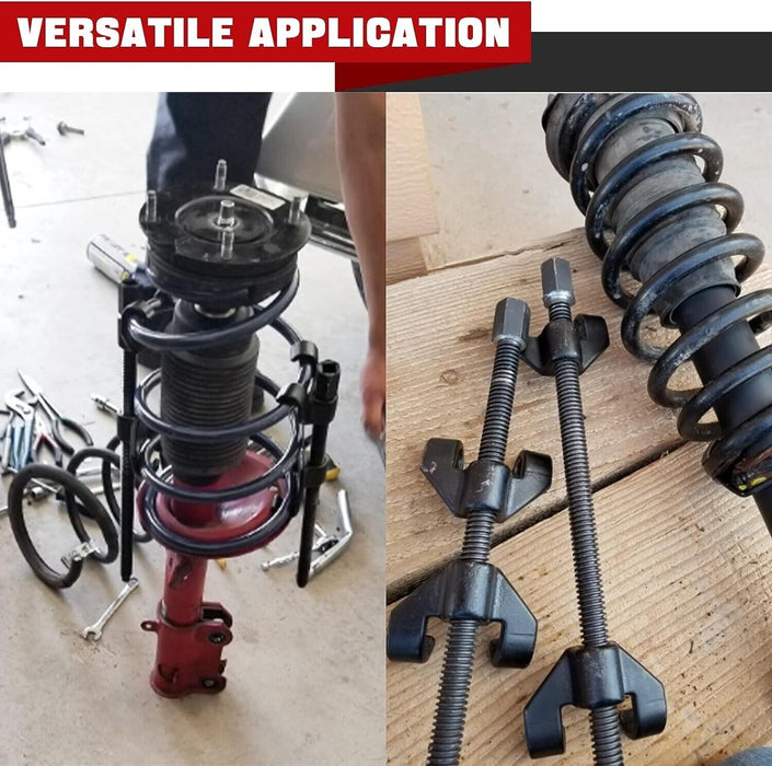 Force pro 12PC Coil Spring Compressor Kit Twin & Single Claw 300Mm Screw