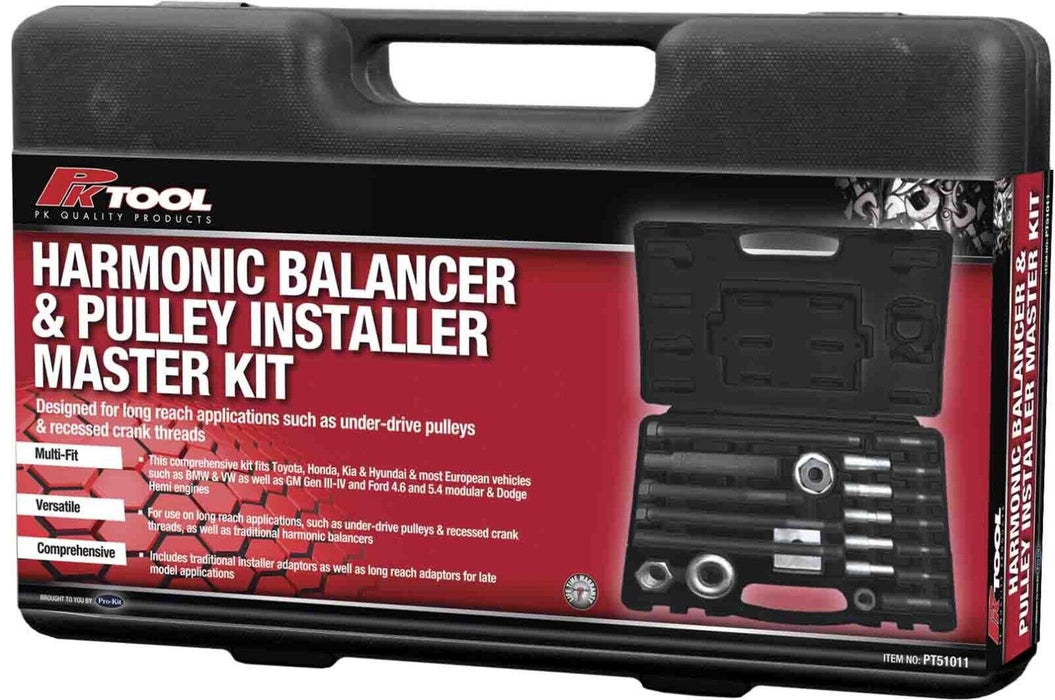 PK Tool Harmonic Balancer & Pulley Installer Master Kit with Long Reach Adaptors