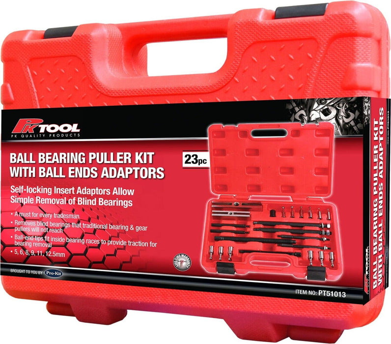 PK Tools 23pc Self-locking Ball Bearing Puller Kit with Ball Ends Adaptors