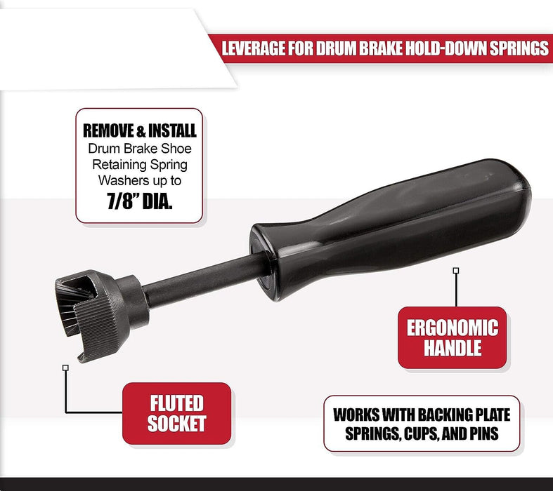 PRO Brake Spring Washer Tool Removal & Replacing Brake Shoe Retaining Washer