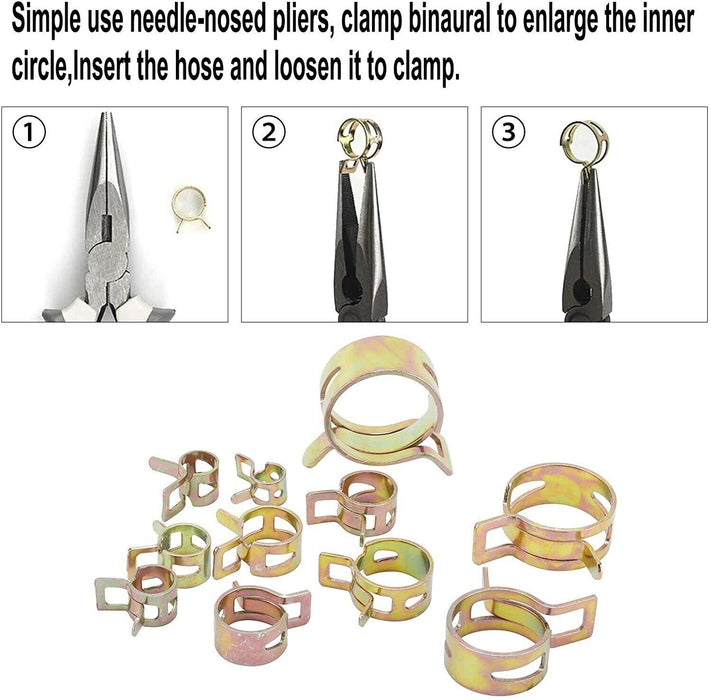 Adjustable Spring Hose Clamps Kit Petrol Fuel Line Range Water Pipe Tube Clip AU