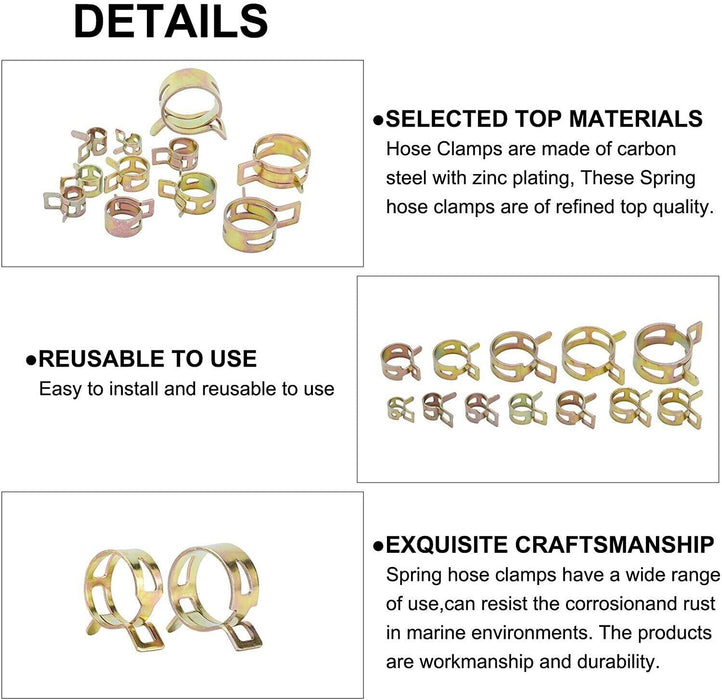 Adjustable Spring Hose Clamps Kit Petrol Fuel Line Range Water Pipe Tube Clip AU