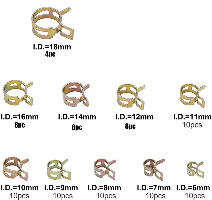 Adjustable Spring Hose Clamps Kit Petrol Fuel Line Range Water Pipe Tube Clip AU