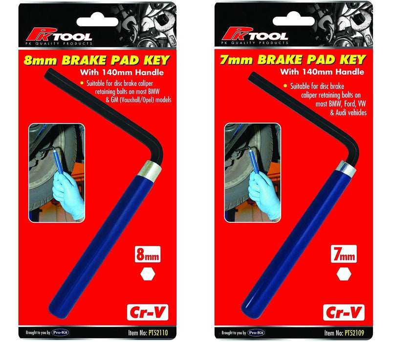 PK Tool 7/8mm Hex Brake Pad Key 140mm Handle - Suit for Most European Vehicle