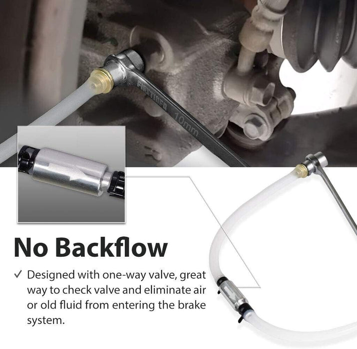 PK TOOL 3pc 8, 9, 10 & 11mm Brake Fluid Clutch Bleeder Hose with One-Way Check