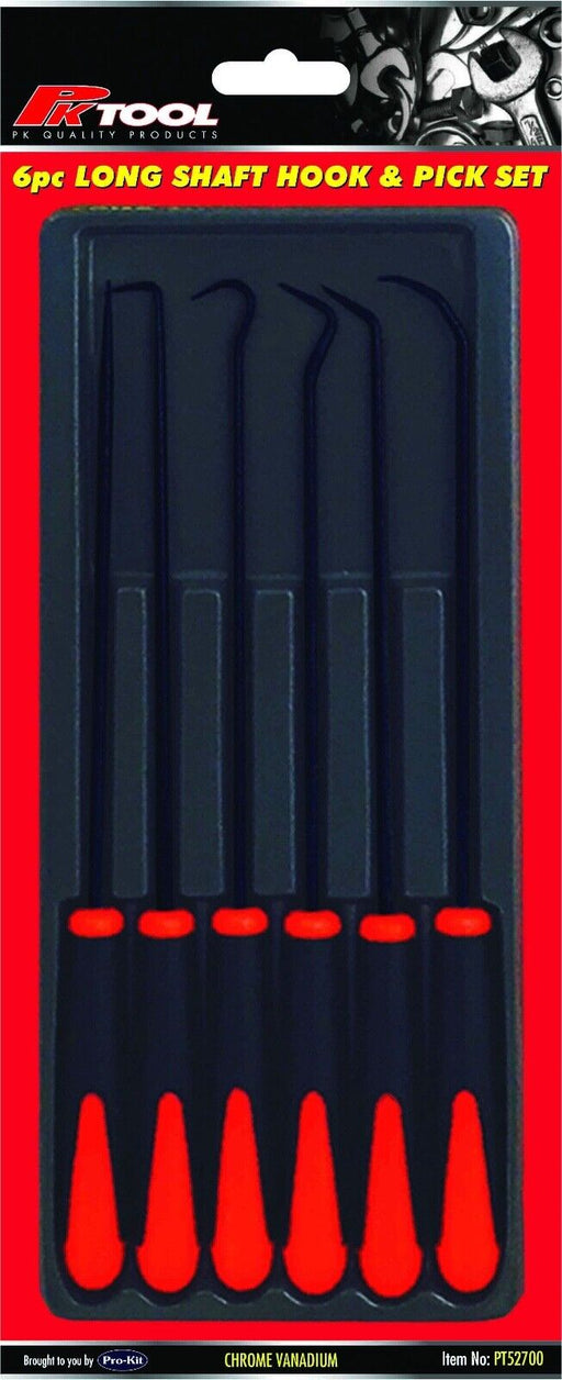 6PC Extra Long  Pick and Hook Set O Ring Seal Puller Remover Mechanic Heavy Duty - FISHER DISCOUNT