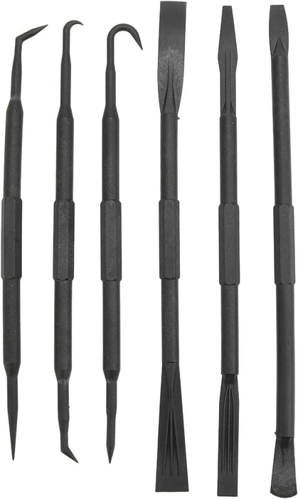 Force pro 6PC ABS Plastic Black Composite Non Marring Hook Pick Pry Bar Set