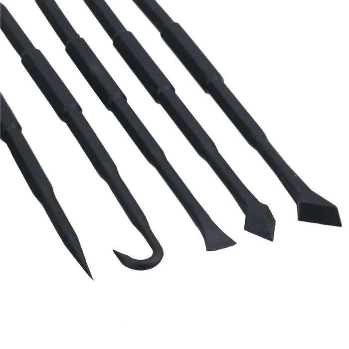 Force pro 6PC ABS Plastic Black Composite Non Marring Hook Pick Pry Bar Set
