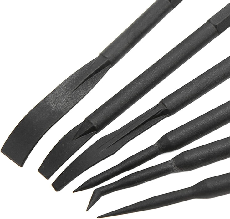 Force pro 6PC ABS Plastic Black Composite Non Marring Hook Pick Pry Bar Set