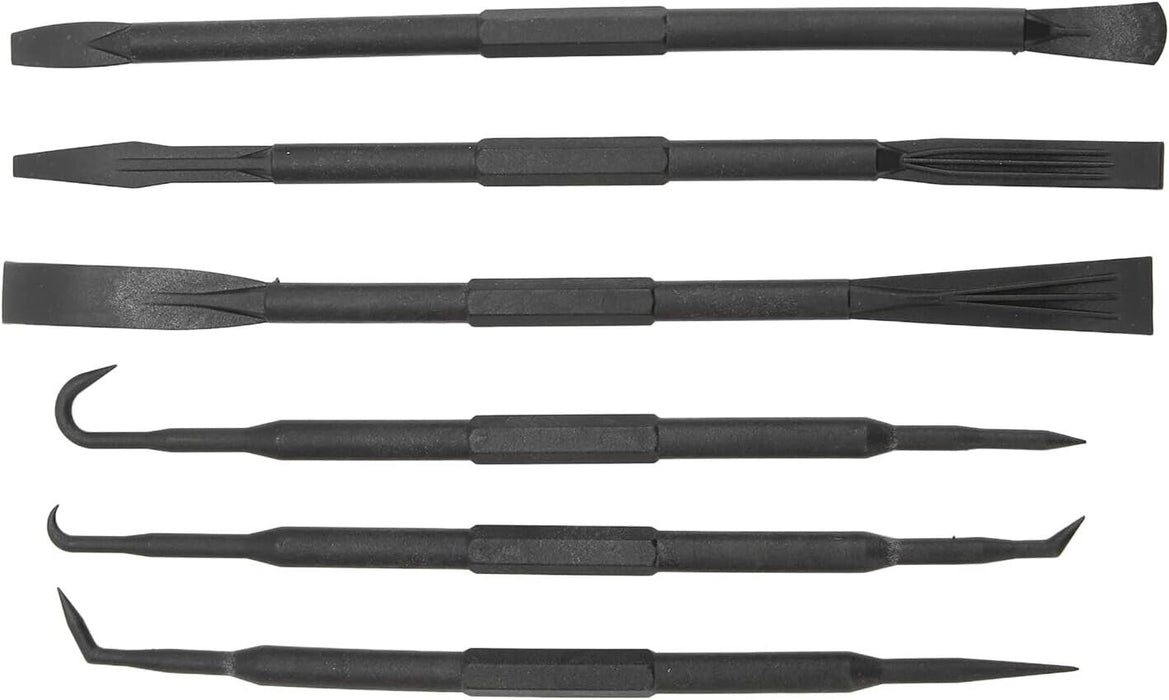 Force pro 6PC ABS Plastic Black Composite Non Marring Hook Pick Pry Bar Set