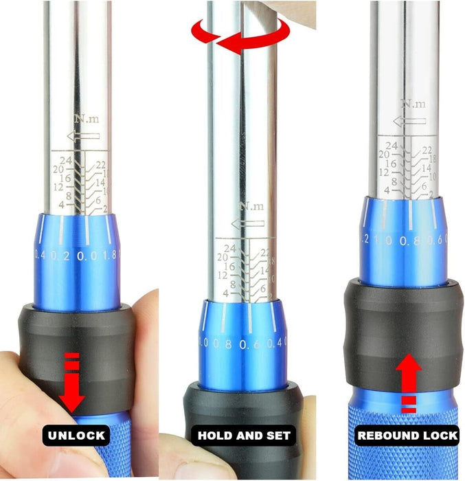 Force pro 21PC 1/4" Torque Wrench Set 2-22NM 2-Way Bicycle Bike Made in Taiwan