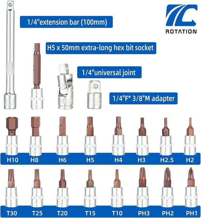 Force pro 21PC 1/4" Torque Wrench Set 2-22NM 2-Way Bicycle Bike Made in Taiwan