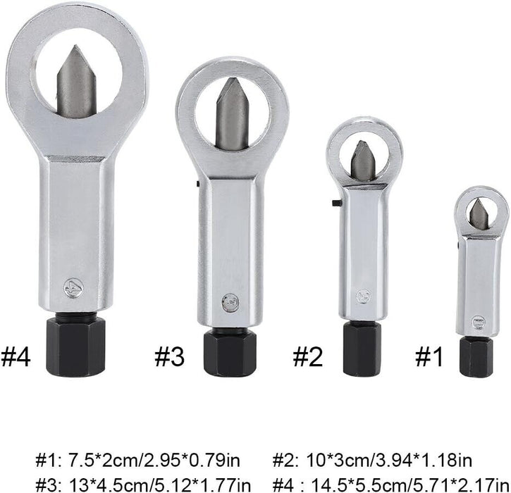 4Pc Corroded Damaged Rusted Nut Cracker Breaker Cutter Remover Splitter Tool Kit