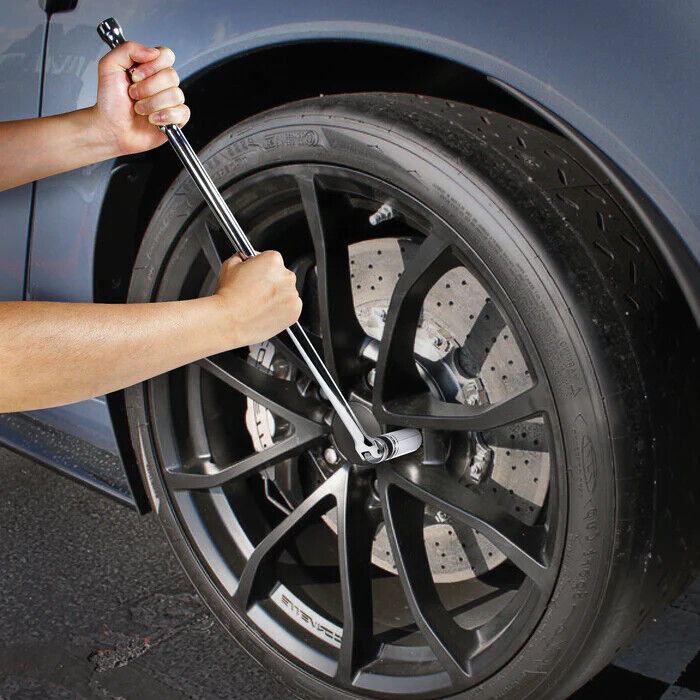 PK Tool 3/8 or 1/2 Cr-V Flex Head 24th Ratchet Breaker Bar 12/15/18/24" mmL