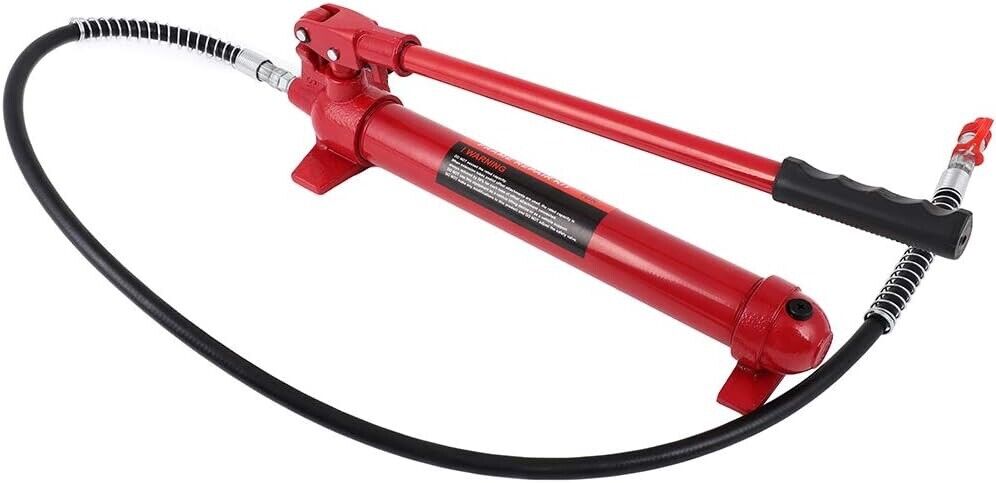 Hydraulic Hand Pump 10 TON With Hose & Gauge Portable 10T Pressure Cylinder