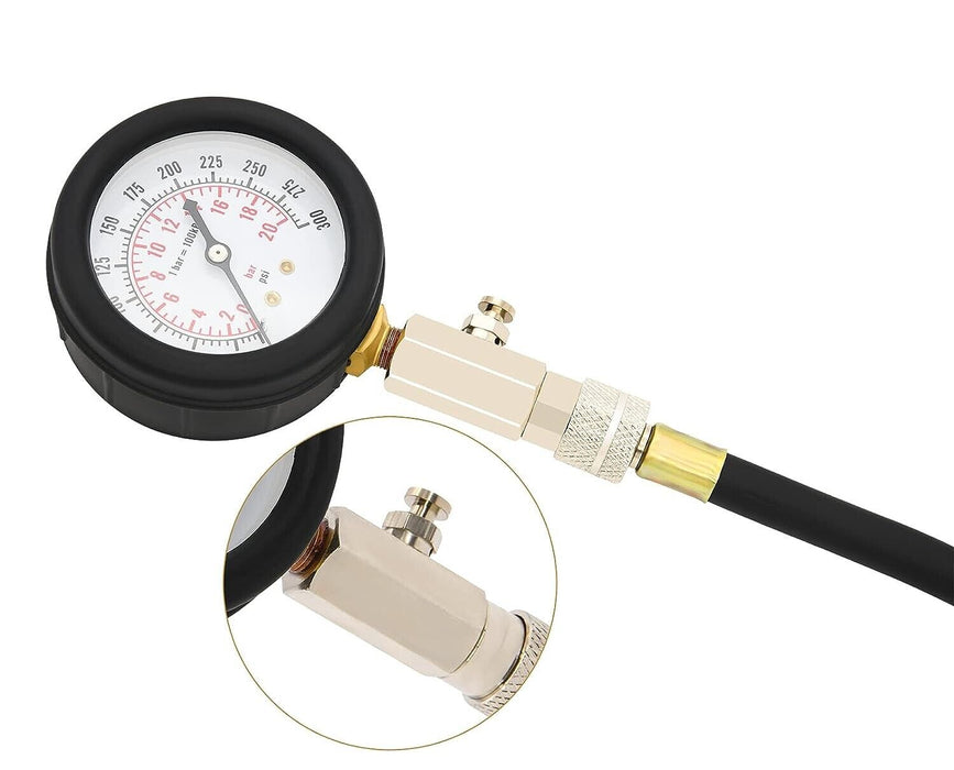 8pcs Petrol Engine Cylinder Compression Tester Kit Automotive Tool Gauge 300PSI