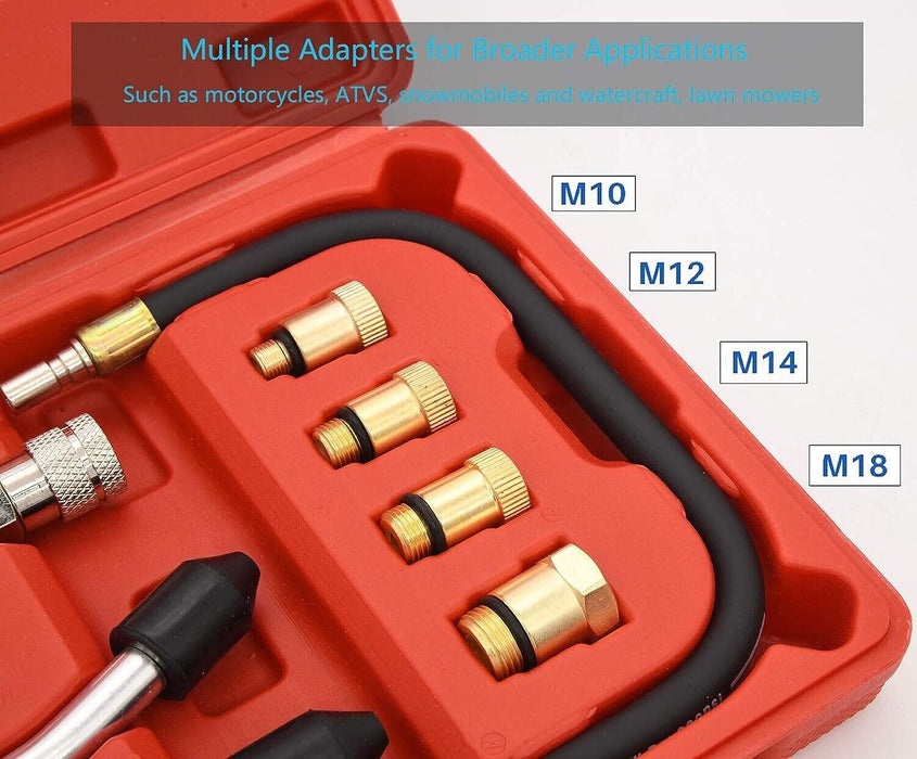8pcs Petrol Engine Cylinder Compression Tester Kit Automotive Tool Gauge 300PSI