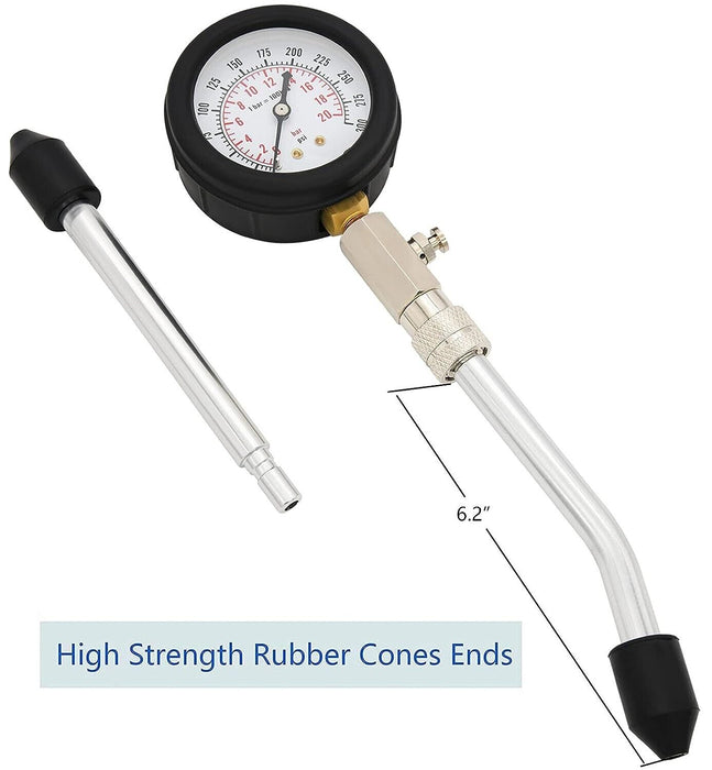 8pcs Petrol Engine Cylinder Compression Tester Kit Automotive Tool Gauge 300PSI