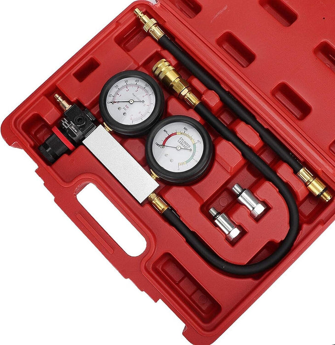 0-100PSI Cylinder Leakage Detector Test Kit Petrol Engine Leak Down Tester Tool