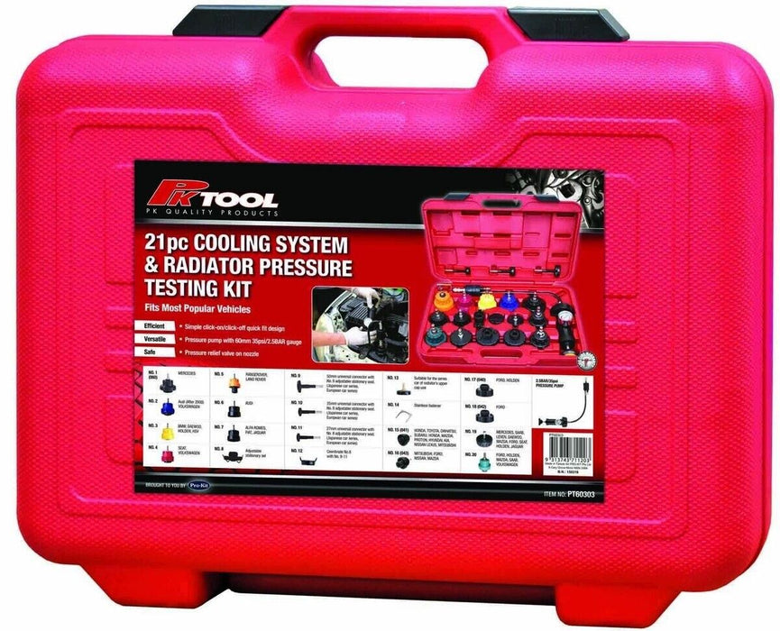 21PC Universal Radiator Pressure Tester & Vacuum Type Cooling System Refill Kit