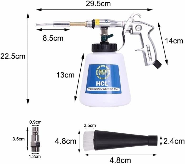 PRO Air Pulse High Pressure Cleaning Gun Tornado Car Washer Foam Care Tool Brush