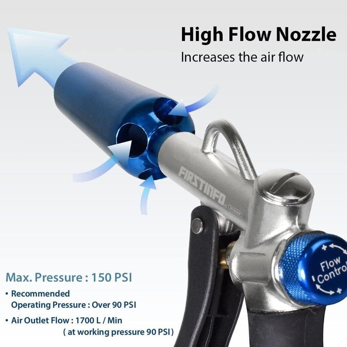 HIGH VOLUME 2WAY AIR BLOWER DUSTER GUN BLOWING DUST GUN FLOW RATE CONTROL