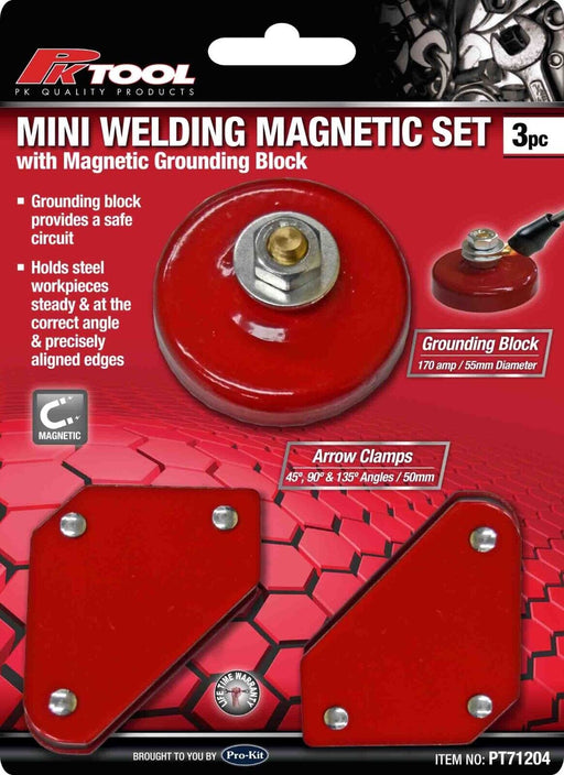 3pc Magnetic Welding Square Holder & EARTH CLAMP SET 45 90 135° Corner magnets - FISHER DISCOUNT
