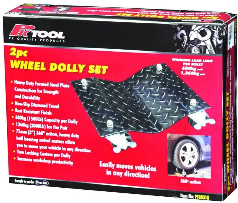 PKTOOL 2PCS Car Dolly Wheel Tire DollyHeavy Duty Skate Auto Repair Dolly 3000lbs