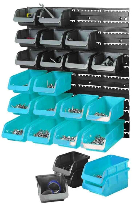 PK TOOL MULTI FUNCTIONAL HI DENSITY PLASTIC WALL MOUNTED with 25pc MIXED STORAGE