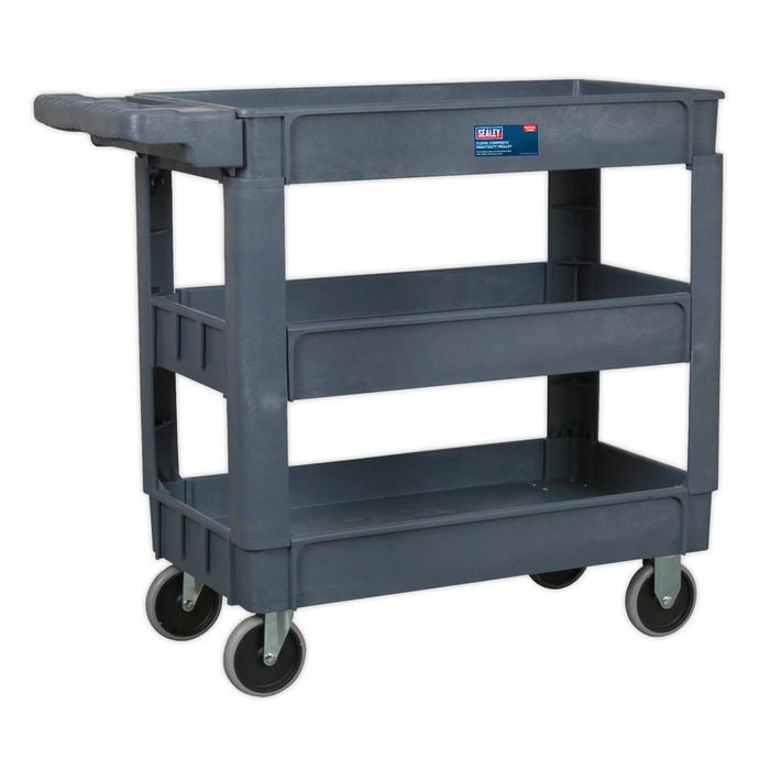 Force pro   LightweigtCOMPOSITE HEAVY-DUTY Plastic Workshop Trolley 3 Tool Trays
